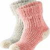 Apollo | Baby Huissokken Wol | 2-Pak | Roze/Grijs | 19/22 | Slofsokken Baby | Baby Sokjes | Warme Sokken Kind -Sophie Shop 550x606 1