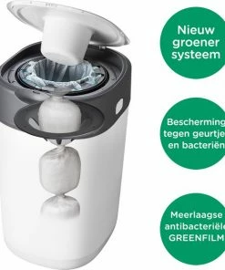 Tommee Tippee Milieuvriendelijke Twist & Click Luieremmer - Met 12 Navulcassettes - Wit -Sophie Shop 550x622
