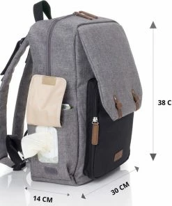 Babymel Luiertas Rugzak/rugtas George Grey/Black -Sophie Shop 550x622 5