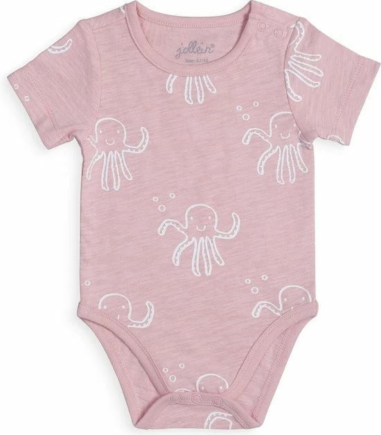 Jollein Rompertje Met Korte Mouw Octopus Pink Met Witte Print – Maat 50/56 - Biologisch Katoen Met Elastaan 3 Jollein Rompertje Met Korte Mouw Octopus Pink Met Witte Print – Maat 50/56 - Biologisch Katoen Met Elastaan
