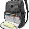 Bagwise - Luiertas - Rugzak - Verzorgingstas - Baby Rug Tas - Diaper Backpack - Unisex - Crinkle Nylon - 25 LT - Zwart/Wit -Sophie Shop 550x654