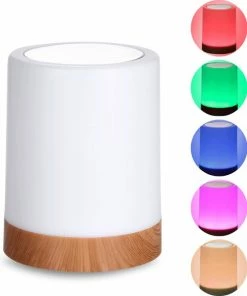 Merkloos Nachtlampje Kinderen - Tafellamp - Slaapkamer - Bedlamp - Lamp Nachtkastje - Baby - Draadloos - 5 Kleuren