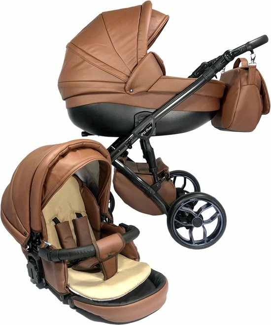 P'tit Chou Trento Cognac - Complete 3 In 1 Kinderwagen Set - Buggy + Autostoel + Incl. Accessoires 13 P'tit Chou Trento Cognac - Complete 3 In 1 Kinderwagen Set - Buggy + Autostoel + Incl. Accessoires - Afbeelding 11