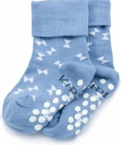 KipKep Babysokjes Licht Blauw: Bio Blijf-Sokjes - Met Antislip Zool - Maat 12-18 Mnd - Party Blue