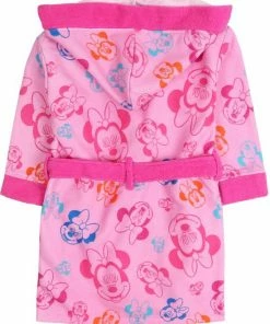 Disney Roze Badjas Met Capuchon En Kleurrijke Motieven Minnie Mouse, OEKO-TEX Gecertificeerd 7-8 Jaar 122/128 Cm -Sophie Shop 550x671 5