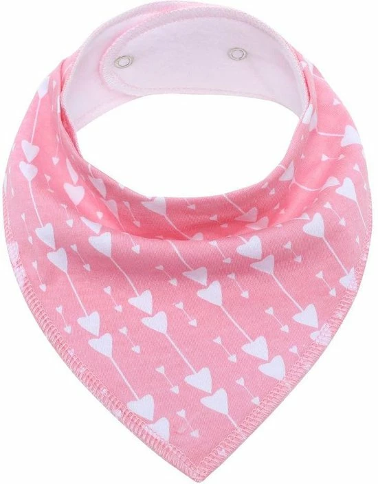 MINIIYOU Bandana Kwijlslabbetjes - Roze/Wit - 6 Stuks - Puntslabbetjes - Katoen 4 MINIIYOU Bandana Kwijlslabbetjes - Roze/Wit - 6 Stuks - Puntslabbetjes - Katoen - Afbeelding 2
