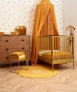 Meyco Herringbone Wiegdeken - 75x100cm - Honey Gold -Sophie Shop 550x723