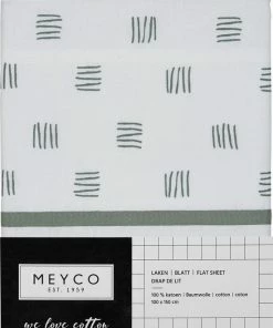 Meyco Ledikant Laken Block Stripe - 100x150 Cm - Forest Green -Sophie Shop 550x731 2