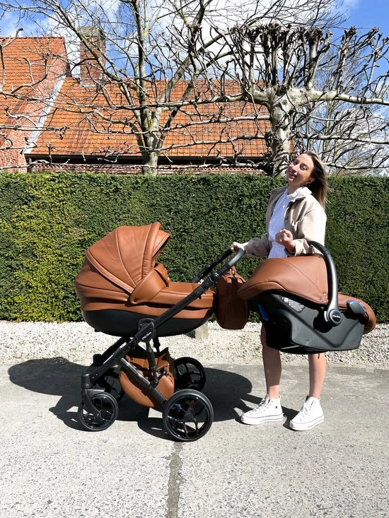 P'tit Chou Trento Cognac - Complete 3 In 1 Kinderwagen Set - Buggy + Autostoel + Incl. Accessoires 9 P'tit Chou Trento Cognac - Complete 3 In 1 Kinderwagen Set - Buggy + Autostoel + Incl. Accessoires - Afbeelding 7