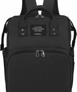 Merkloos Baby Tas - Zwart- Verzorgingstas - Verzorgingstas Luiertas - Baby Tas - Luier Tas - Luiertas Rugzak - Luier Rugzak - Luiertas Zwart - Baby Rugzak -Sophie Shop 550x761