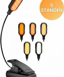 Mvolo Leeslamp PRO Met Klem - Leeslampje Zonder Blauwlicht - Nachtlampje Dimbaar - Amber Licht - USB-oplaadbaar - Dimbaar