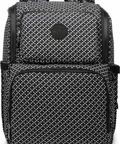 Bagwise - Luiertas - Rugzak - Verzorgingstas - Baby Rug Tas - Diaper Backpack - Unisex - Crinkle Nylon - 25 LT - Zwart/Wit -Sophie Shop 550x789 1