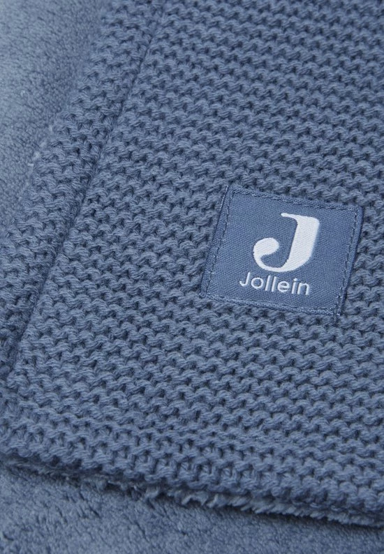 Jollein Baby Deken Ledikant 100x150cm Basic Knit - Jeans Blue/Fleece 13 Jollein Baby Deken Ledikant 100x150cm Basic Knit - Jeans Blue/Fleece - Afbeelding 11