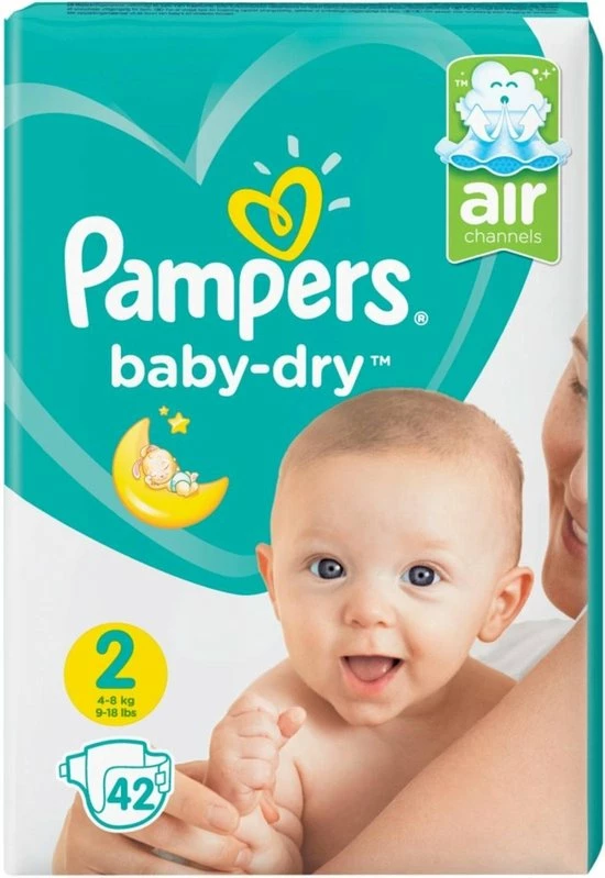 Pampers Baby Dry Mid Pack Mini Maat 2 - 4x42 Stuks 3 Pampers Baby Dry Mid Pack Mini Maat 2 - 4x42 Stuks