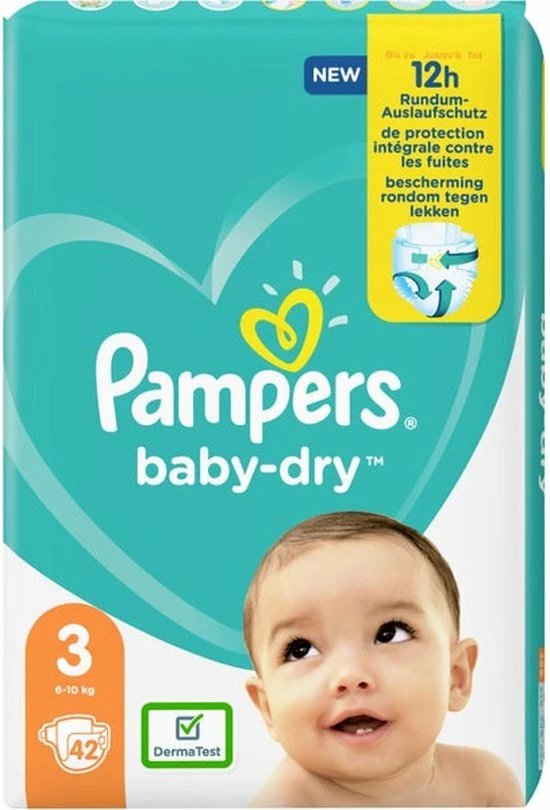 Pampers Baby Dry Maat 3 - 42 Luiers 3 Pampers Baby Dry Maat 3 - 42 Luiers