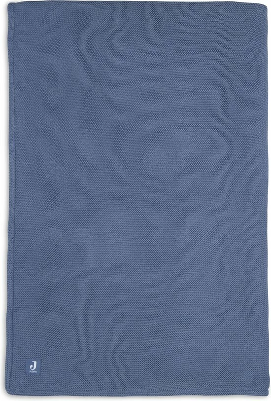 Jollein Baby Deken Ledikant 100x150cm Basic Knit - Jeans Blue/Fleece 3 Jollein Baby Deken Ledikant 100x150cm Basic Knit - Jeans Blue/Fleece