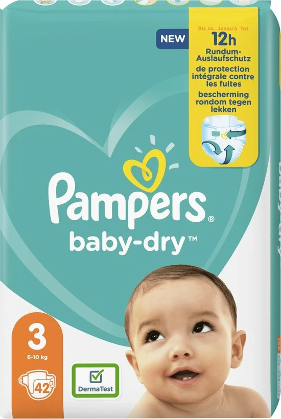 Pampers Baby Dry Maat 3 - 42 Luiers 17 Pampers Baby Dry Maat 3 - 42 Luiers - Afbeelding 15