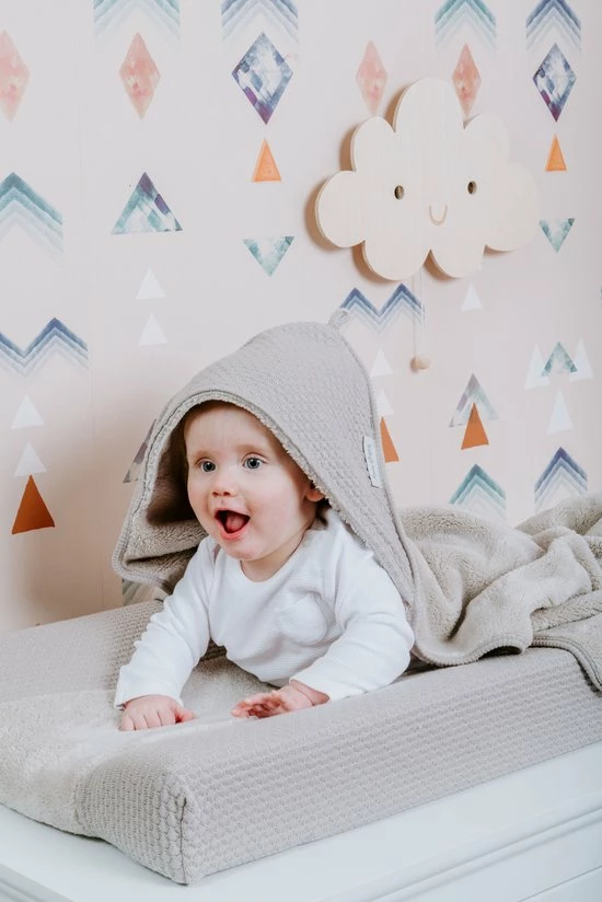Baby's Only Gebreide Wikkeldeken - Omslagdoek Baby Sky - Teddy Voering - Urban Taupe - 75x75 Cm - Geschikt Voor Drie- En Vijfpuntsgordel 4 Baby's Only Gebreide Wikkeldeken - Omslagdoek Baby Sky - Teddy Voering - Urban Taupe - 75x75 Cm - Geschikt Voor Drie- En Vijfpuntsgordel - Afbeelding 2